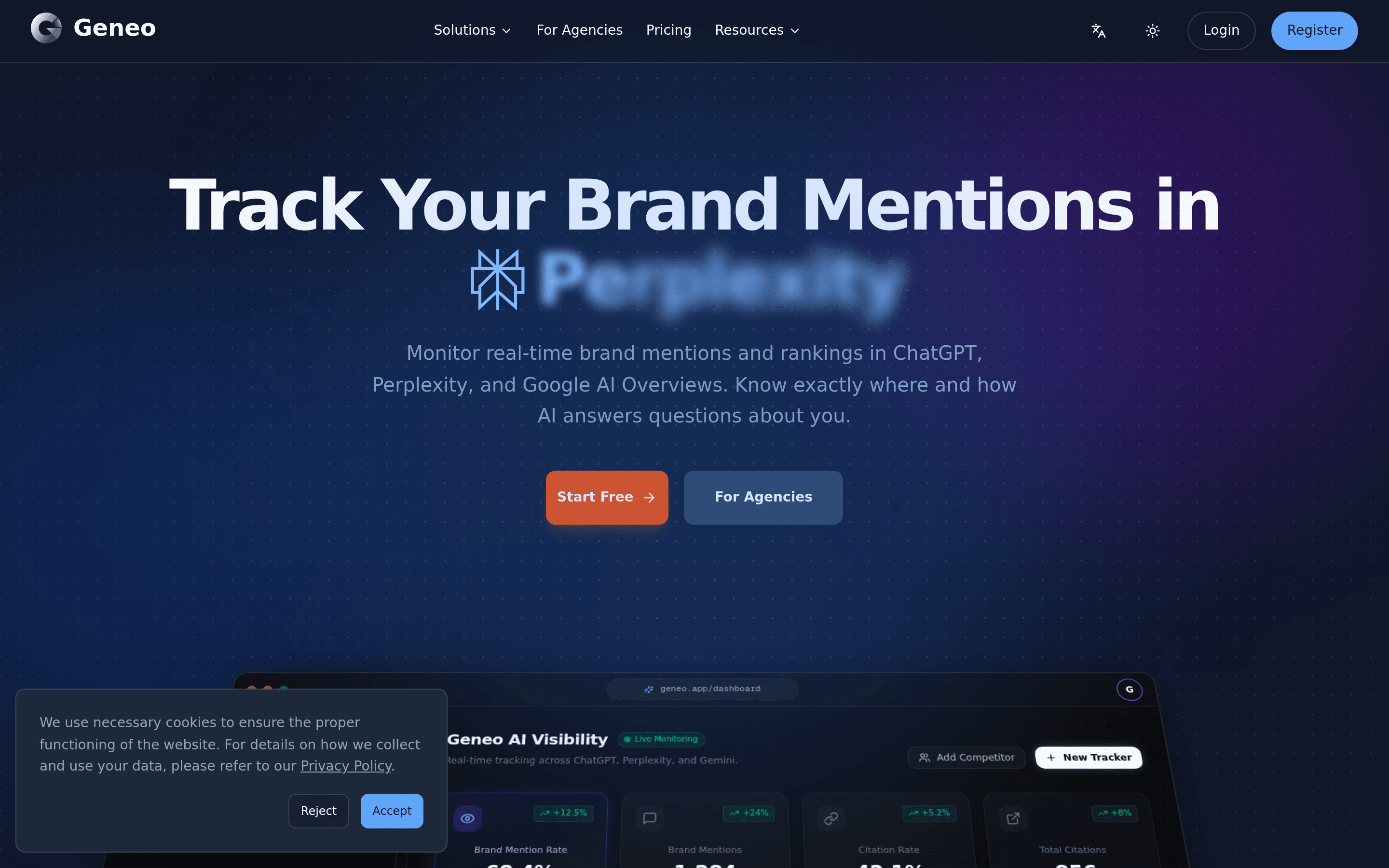 Geneo AI homepage