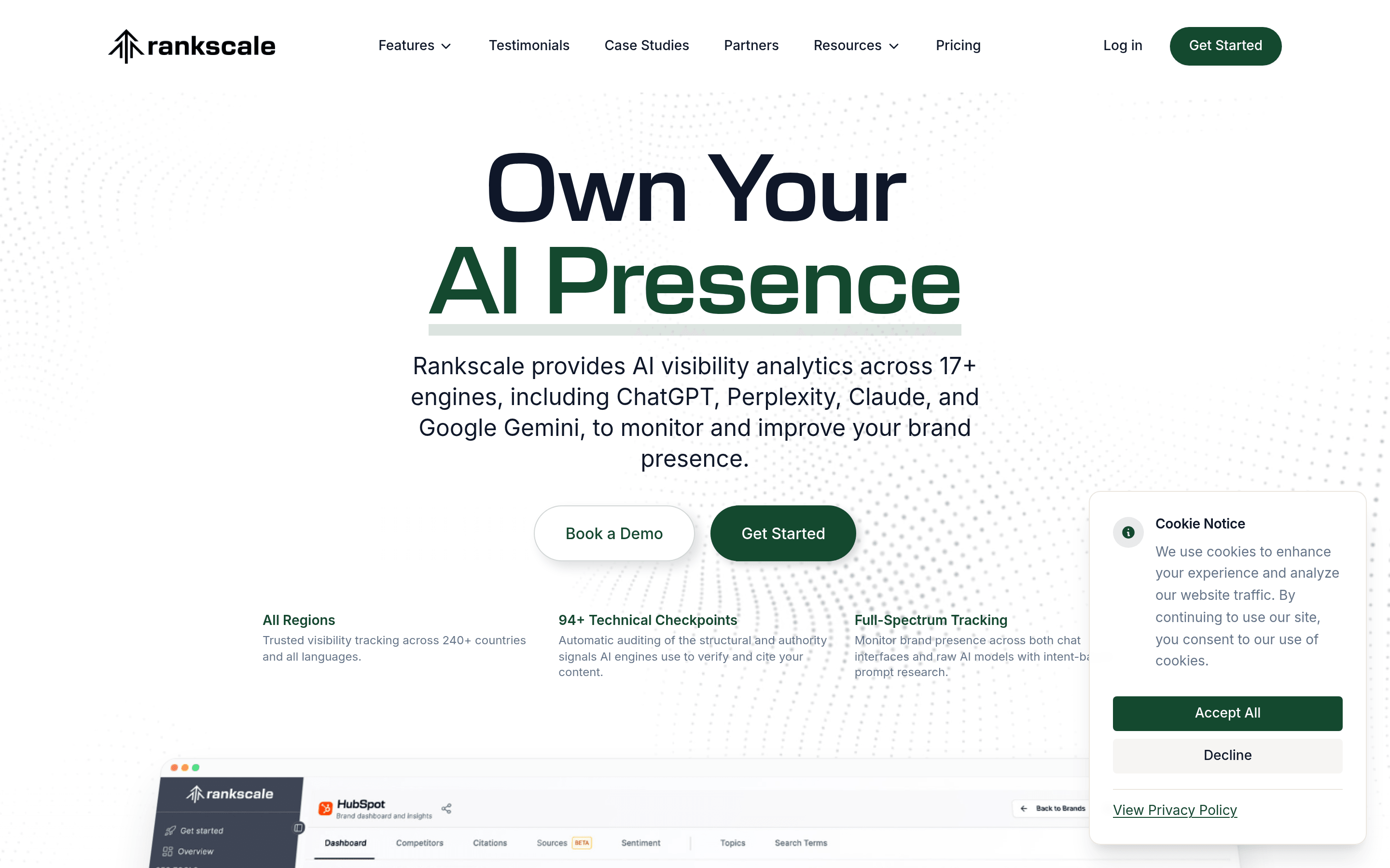 Rankscale AI homepage