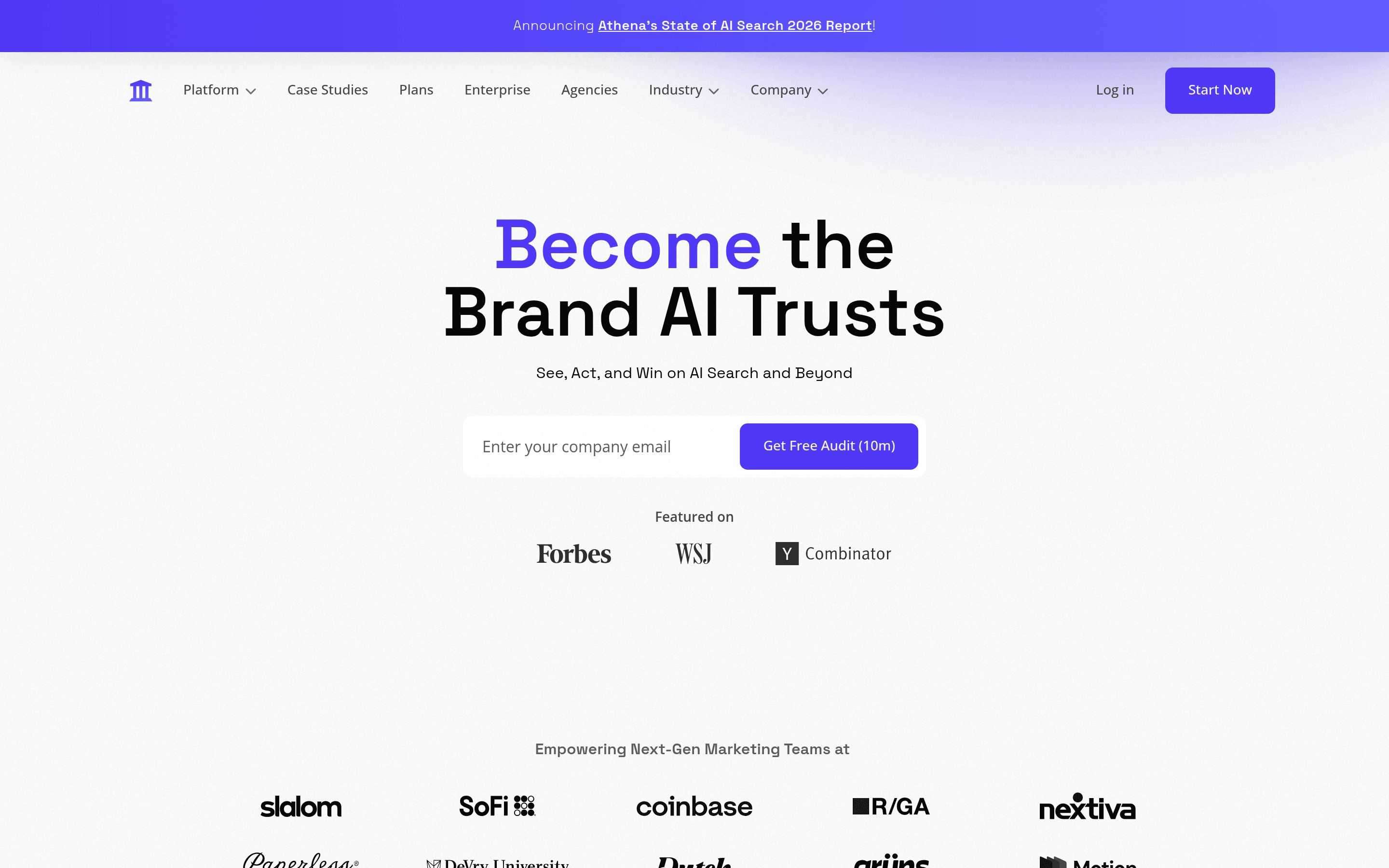 AthenaHQ homepage
