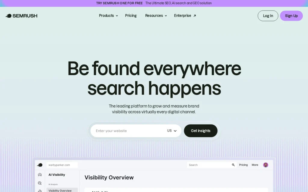 Semrush homepage