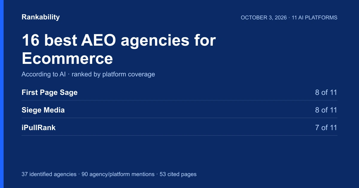 16 Best AEO Agencies for Ecommerce (According to AI)