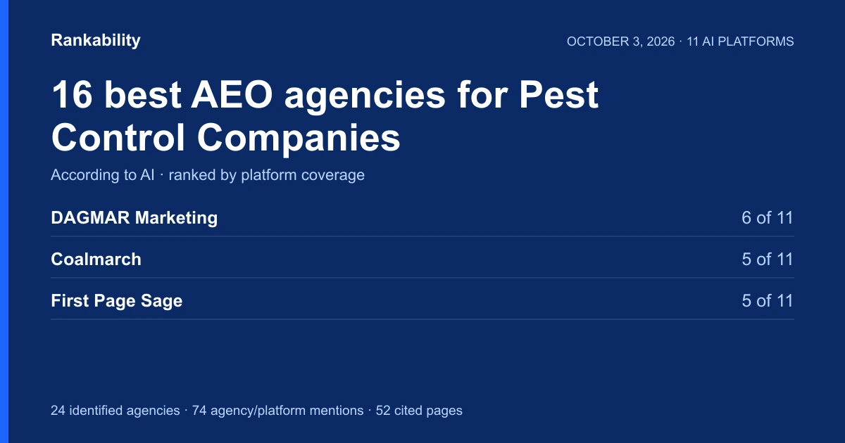 16 Best AEO Agencies for Pest Control Companies (According to AI)