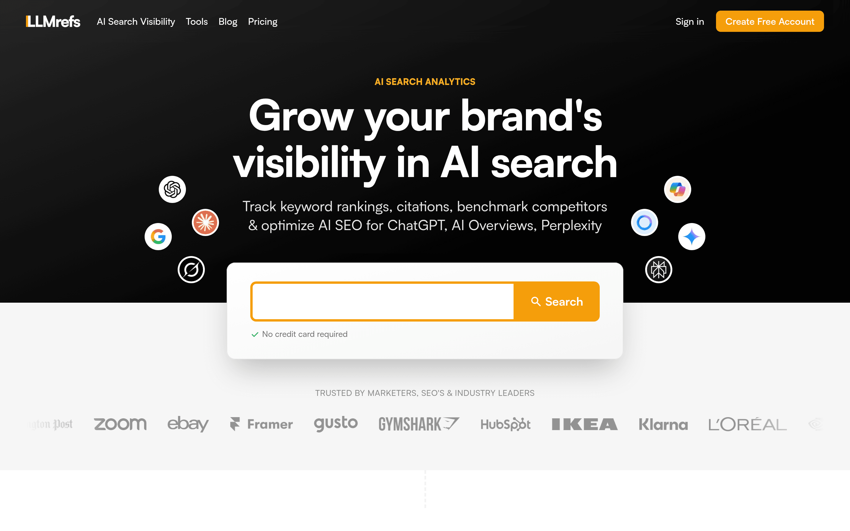 LLMrefs AI visibility tracking platform showing keyword-level results