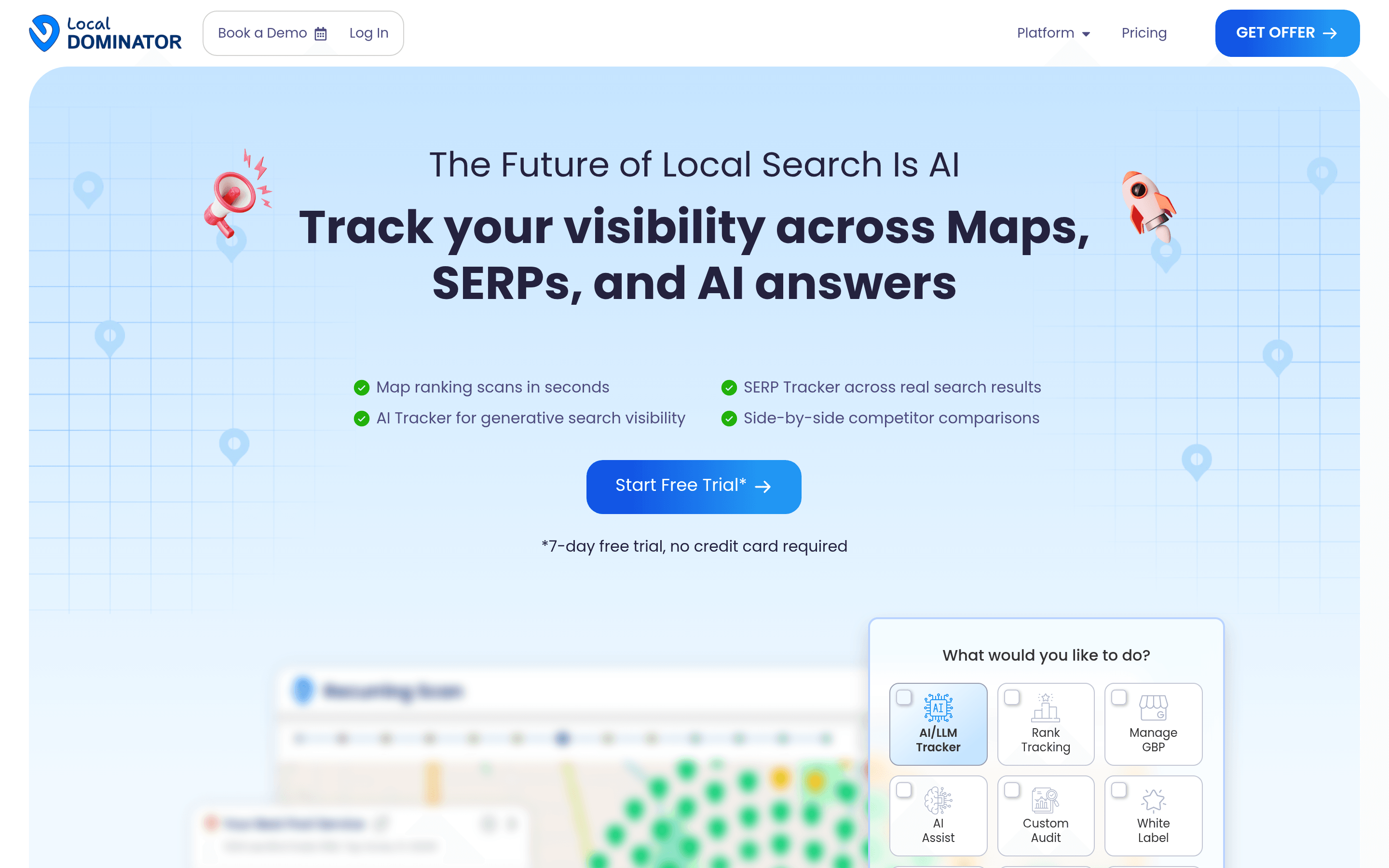 Local Dominator local SERP tracking and competitive insights dashboard