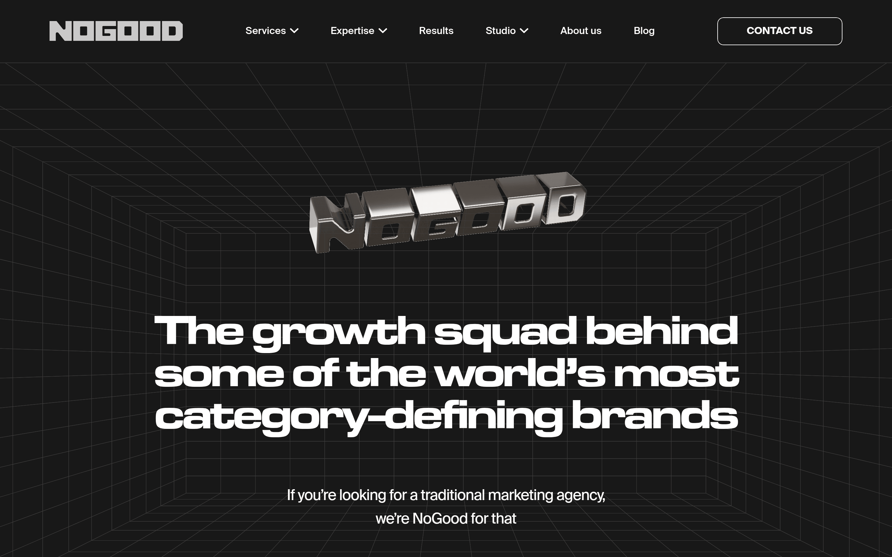 NoGood growth marketing agency homepage