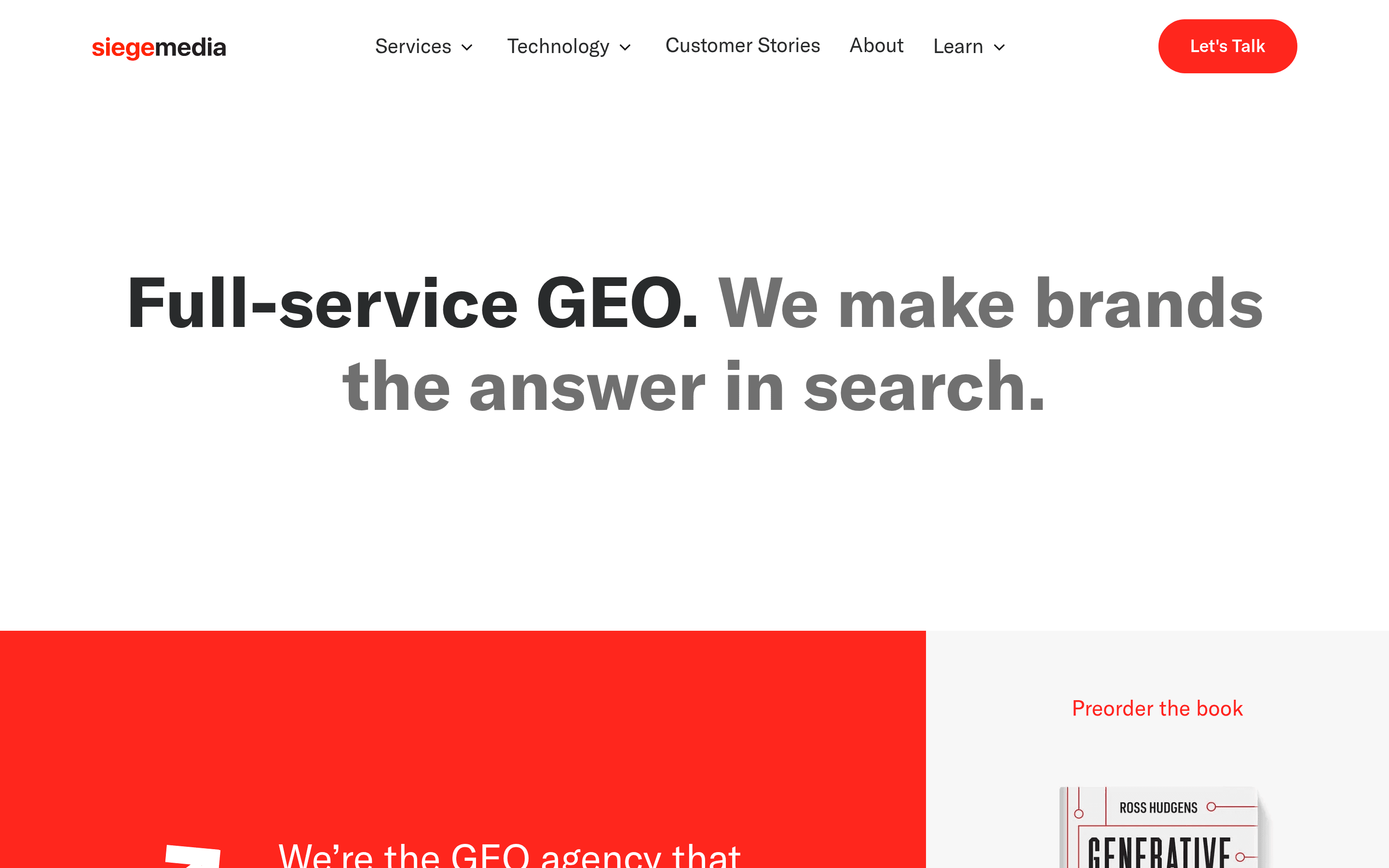 Siege Media content marketing agency homepage
