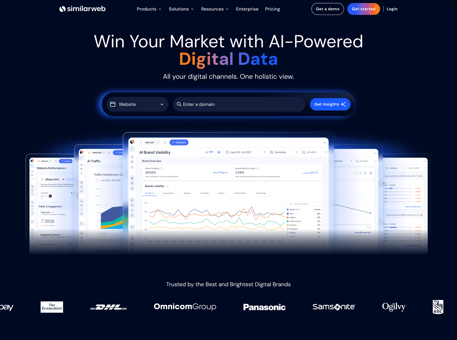 Similarweb homepage showing its digital market intelligence platform